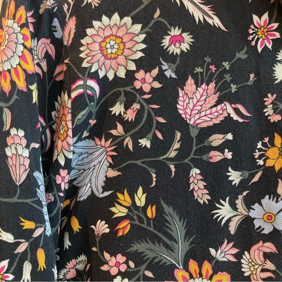 GARCIA Sz XL Long Line Half Button 100% Viscose Long Sleeve Floral Tunic Blouse - Picture 3 of 10